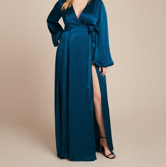 Azeeza Madea Silk Teal Gown - Brand New Sz16/XXL - Picture 2 of 8